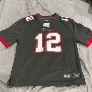 Youth Large Nike Tampa Bay Buccaneers Brown and Red Jersey with Number 12